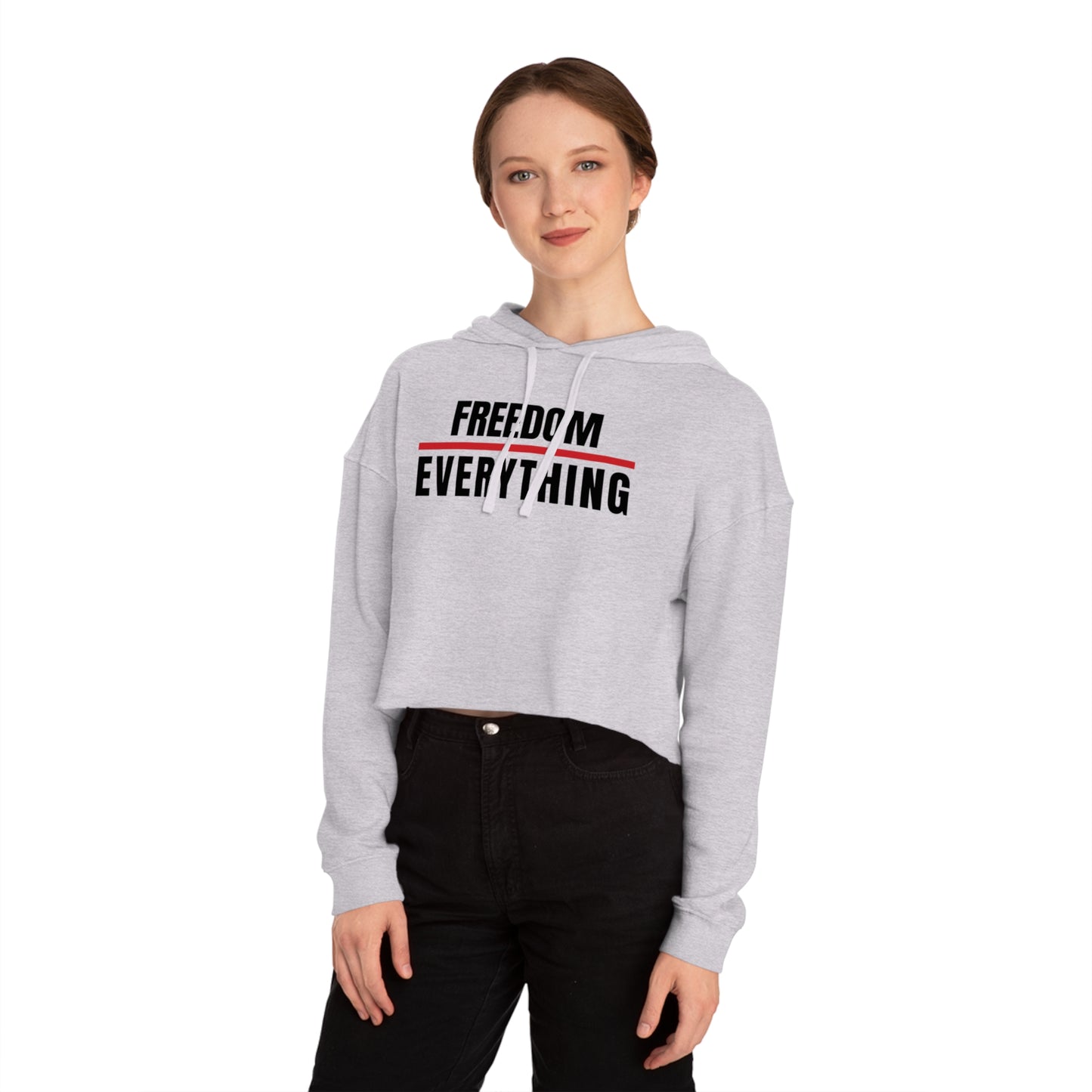 Freedom Over Everything Women's Cropped Hoodie